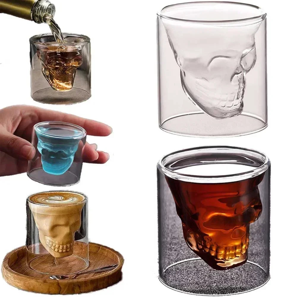 25ml Wine Cup Glasses Of  Cocktail  Whisky Barware Beer Drinkware Drinking Coffee Mugs Double Bottom Mug