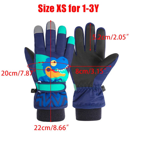 Thicken Baby Winter Gloves Coral Fleece Waterproof Child Ski Gloves Snowboard Outdoor Sports Kids Snow Mittens for Girls Boys