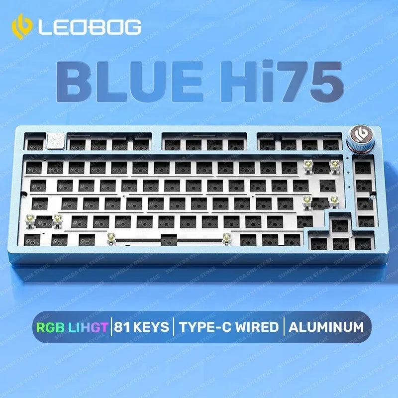 LEOBOG Hi75 Sugar65 Custom Mechanical Keyboard Aluminum Kits Hot Swap Wired Gaming Keyboard RGB Gamer Gasket Keyboard With Knob