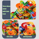 168-336PCS Marble Race Run Blocks Maze Ball Track Building Blocks Plastic Funnel Slide Assemble DIY  Bricks Kids Christmas Gift