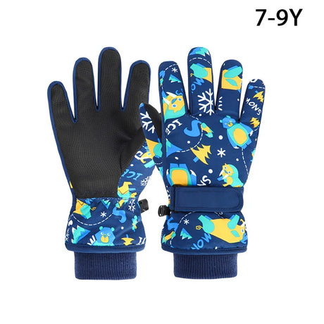 Winter Kids Ski Gloves for Boys Girls Snow Snowboard Warm Children Glove Waterproof Thicken Mittens Keep Finger Warmer 4-13Y