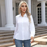 White Shirt Women Fashion Business Shirts Office Lady Long Sleeve Blouse L-6XL Women Clothing Button Shirt Plus Size Ladies Tops