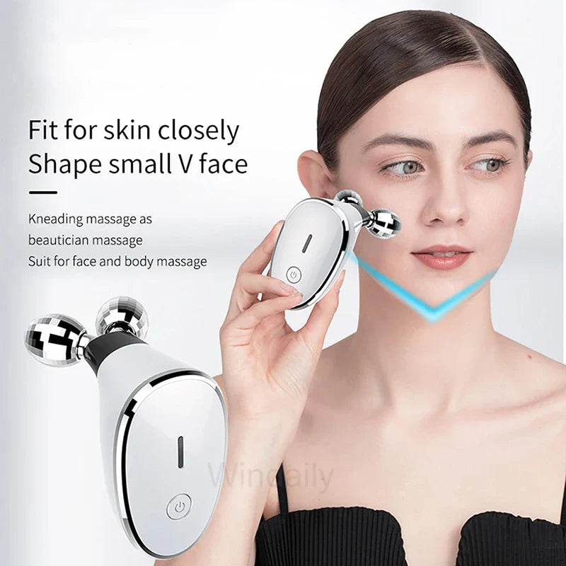 Mini EMS Microcurrent Facial Massager Face Lifting Body Slimming Massage Roller Wrinkle Removal Skin Rejuvenation Skin Care Tool