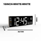 16inch Digital Wall Clock Large LED Alarm Clock Remote Control Date Week Temperature Clock Dual Alarms LED Display Clock