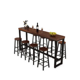 Wrought Iron Solid Wood Home Bar Table Long Against The Wall High Table Tea Shop Coffee Bar Table Bar Furniture