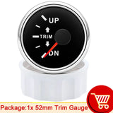 9-32V 52mm Trim Gauge Up to Down Waterproof Trim Meters Balance Instrument for Bus Auto Boat Truck 0-190ohm Trim Tilt Indicator