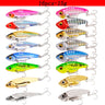 16 Pcs Metal VIB 7g-10g-15g Fishing Lure Set Vibration Spoon Spinner Lures Crankbait Bass Artificial Hard Bait Blade VIB Tackle