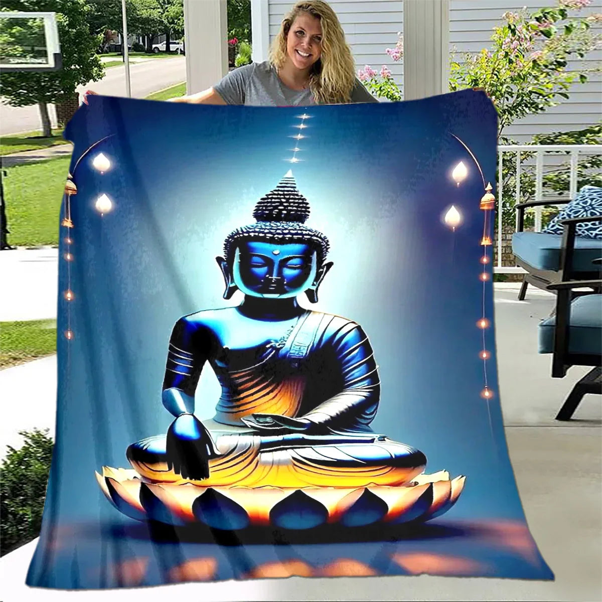 Buddha Sakyamuni Buddhism Faith Religion Soft Plush Blanket,Flannel Blanket Throw Blanket for Living Room Bedroom Bed Sofa Pray