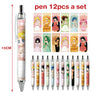 12pcs Anime Figure Sailor Moon Kawaii Cartoon Peripheral Ballpoint Pen Animation Derivatives Student Stationery Festival Gift