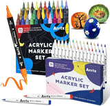 Arrtx Acrylic Paint Pens for Rock Painting, Water Based Paint Markers for Stone, Glass, Easter Egg, Wood and Fabric Painting