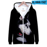 Animal Dog Husky 3D Print Zip Up Hoodie Women Men Harajuku Sweatshirt Streetwear Hip Hop Zipper Hooded Jacket Male Tracksuit