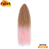 Brazilian Braids Synthetic Curl Hair Soft Braiding Extension 20-28 Inch Afro Crochet Hair Long Water Wave Ombre Color Hair Felek