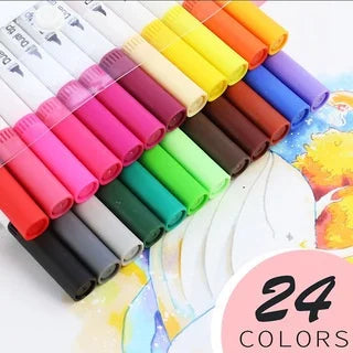 12-262PCS Colores Markers Pen Set Painting Brush Drawing Manga Highlighter School Art Supplies For Artist Korean Stationery