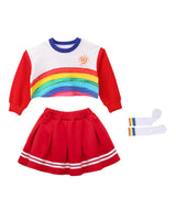 Kids Hip Hop Rainbow Striped Top Street Dance Skirts Boys Sweatshirt Joggers Pants Jazz Clothes Sets Children Girls Streetwear