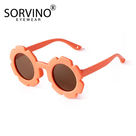 SORVINO Vintage Kids Sunglasses Child Sun Glasses Round Flower Baby Children UV400 Polarized Sunglasses Girls Boys Party Shades