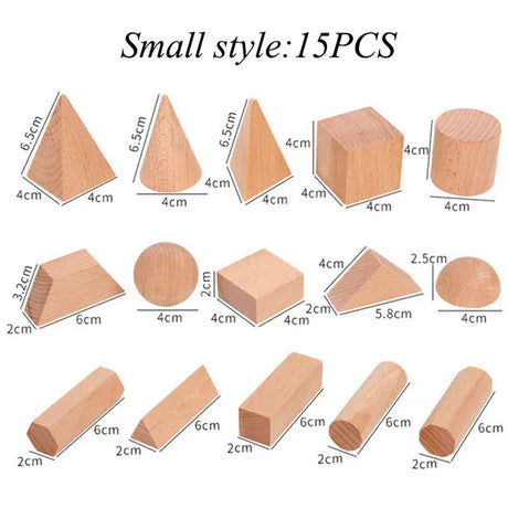 Mini DIY Wooden Toys Solid Geometric Shape Building Block Early Learning Educational Toy Montessori Home Study Tools Space Think