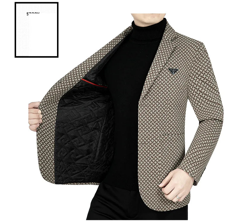 Men Business Casual Blazers Jackets New Male Checkered Suits Coats High Quality Man Spring Slim Blazers Jackets Coats Size 4XL