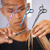 Brainbow 6''Hair Scissors Professional Barber Shop Hairdressing Styling Tool Regular Flat Blades Right-hand Hair Cutting Scissor