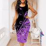 Plus Size New Women Shift Dress Fashion Sleeveless Floral Print Dress Summer Round Neck Casual Knee Length Dress Red Blue