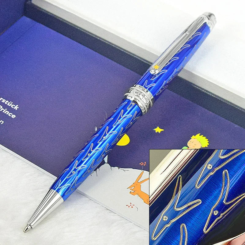 PPS Le Petit Prince 163 Dark Blue Rollerball Ballpoint Pen Luxury MB Stationery With Serial Number Little Prince + Leather Pouch