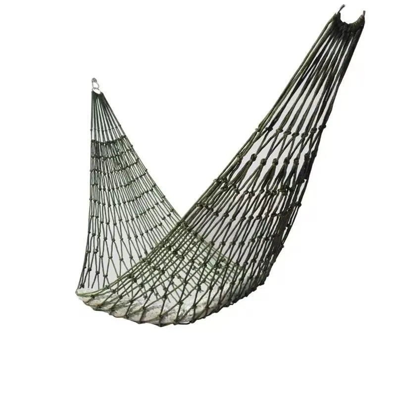 Green Portable Outdoor Sport Hammock Outdoor Camping Hammock Mesh Net for Garden Beach Yard Travel Garden Swing Hanging Bed