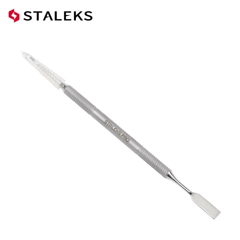 STALEKS Manicure Dead Skin Double-Headed Steel Push Ring-shaped Push Flat Push Nail Tool Acne Blackheads Tools PE-51-1