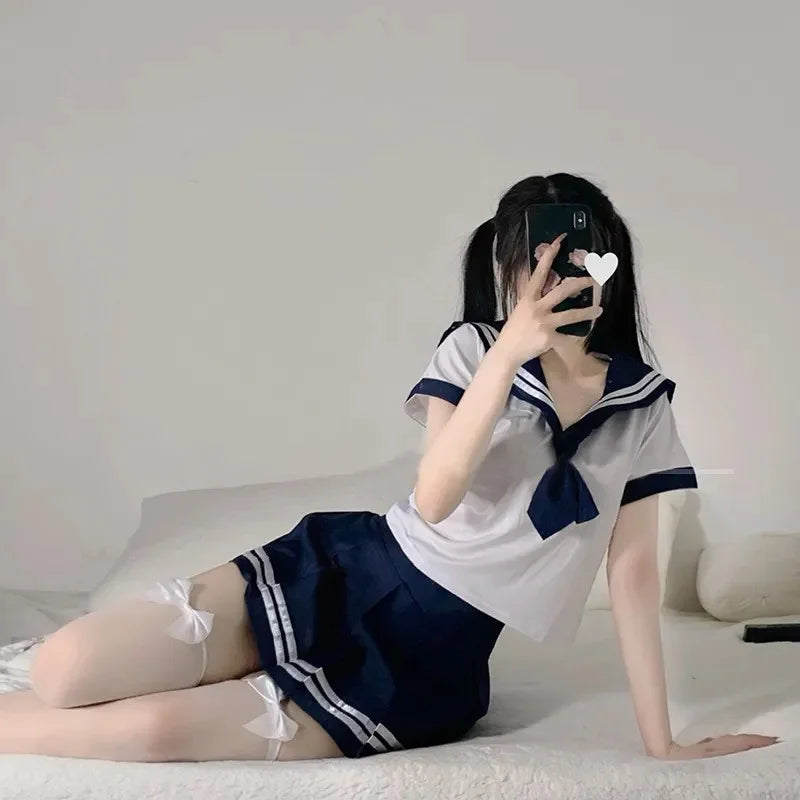 Japanese Campus Sexy Lingerie Student Motion Uniform Cosplay School Girl Underwear Sex Costume Erotic See-Through Cute Role Play