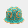 Korean Hand knit Crochet Bucket Hats Spring Summer Soft Straw Sun Hat Women Bucket Hats Plaid Designer Bob Fisherman Cap