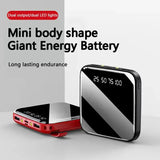 50000mAh LED Digital Display Portable Mini Power Bank Mirror Screen Powerbank External Battery Pack Powerbank For Mobile Phones