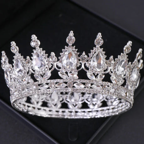 Baroque Crystal Tiaras And Crowns Rhinestone Prom Diadem Crown Tiara For Women Bridal Wedding Hair Accessories Jewelry Crown