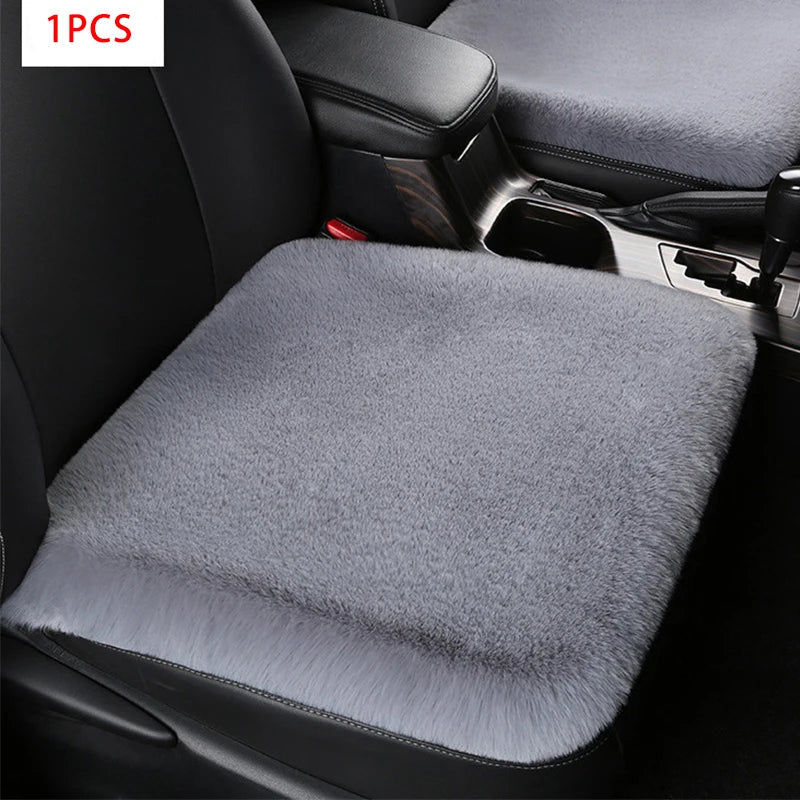 Car Seat Covers Wool Fur Capes for Cars Seat Protection Plush Material Warm Winter Suit Most Cushion Heated Interior Accessories