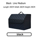 Car Storage Bag PU Leather Trunk Organizer Box Storage Bag Folding Folding Car Trunk Stowing Tidying For Car SUV