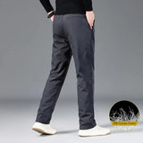 Winter Warm Men Down Pants goose Down Outdoor Sports Camping Straight Pants Hiking Pants Thicken Thermal Down Trousers