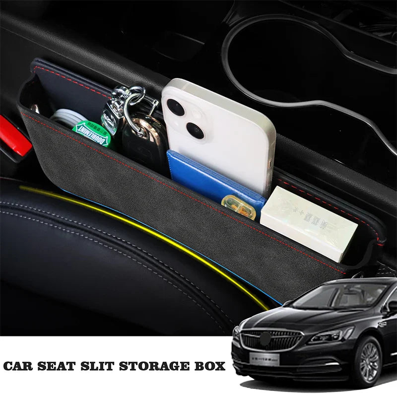 Suede Car Seat Side Storage Pocket For Car Seat Gap Filler Organizer Box Leather Car Crevice Stowing Tidy Interior Parts