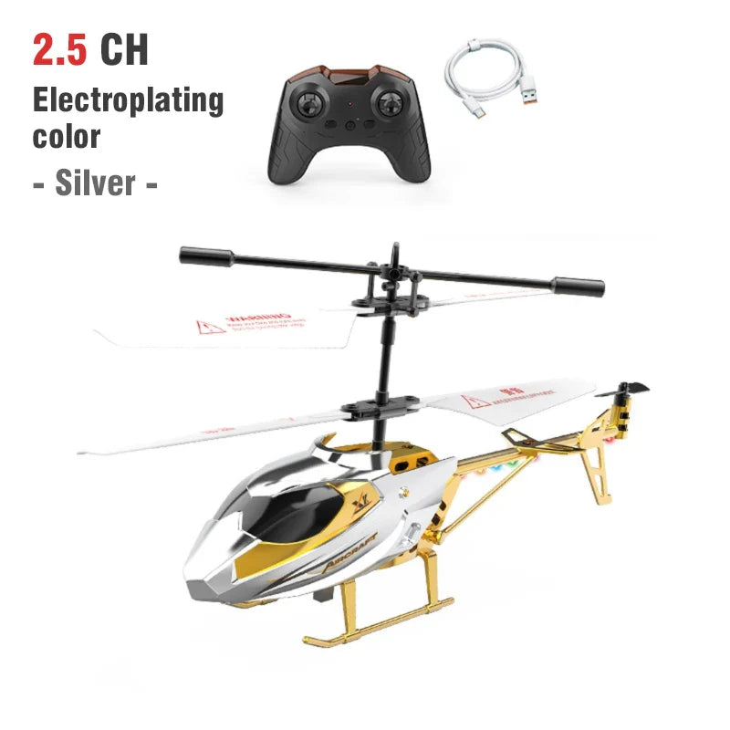 RC Helicopter 2.5CH Remote Control Airplane Kids Toy Resistant Collision Alloy Wireless Aircraft Toys for Boys Children Gifts