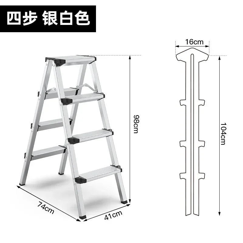 Multifunctional High Stools Kitchen Thickened Aluminum Ladder Chair Folding Design Step Stool Non-slip Pedal Ladder Stool