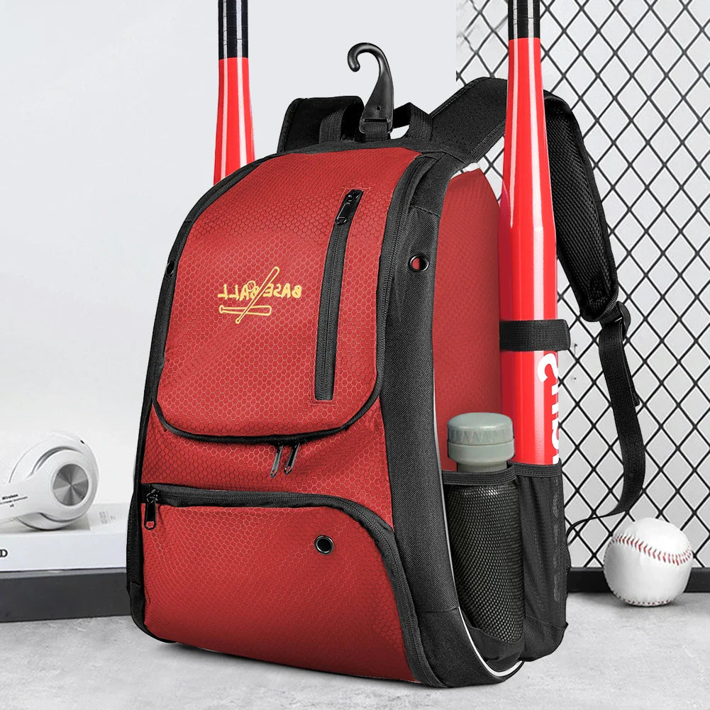 Baseball Glove Bag Large Capacity Softball Ball Bats Backpack with Shoes Compartment Outdoor Match Storage Accessory Bag