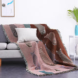 Textile City Ins Modern Simple Koi Fish Pattern Sofa Towel Home Decor Throw Blanket Comfy Soft Carpet Dust-proof Blanket