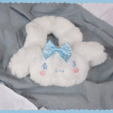 Kawaii Lolita Hairpin Cinnamoroll Sanrio Plush Cartoon Cute Hair Tie Bow Headwear Rubber Band Girls Jk Hair Ring Head Rope