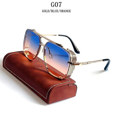 Vintage Steampunk Sunglasses Men Punk Oversized  Sunglasses Women Trendy Retro Square Gafas De Sol Hombre Lunette Soleil Femme