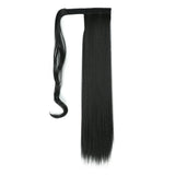 Synthetic Ponytail Hair Extension Natural Hairpiece Clip In Wrap Around Pony Heat Resistant Black Burgundy Hairstyle