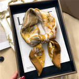 2023 Fashion Wraps Satin Hijab Luxury Square Scarf for Women Hair Bands Ribbon Headband Silk Shawl Neckerchief Female Bandana