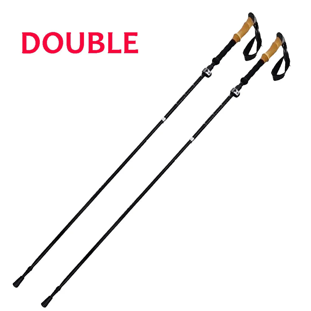 280g Lightweight Aluminum Alloy Trekking Poles Foldable 4-Sections Hiking Sticks Climbing Poles Collapsible Walking Sticks