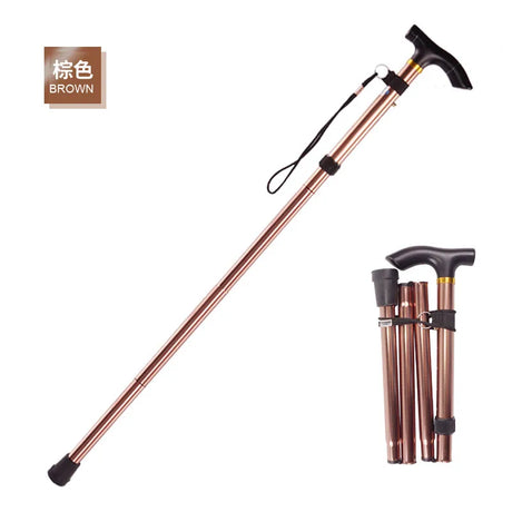 Adjustable Walking Stick Cane 2 Section Stable Anti-Skid Anti Shock  Crutch for Old Man Hiking