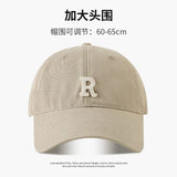 60-65cm 63-70cm Big Head Baseball Cap Men Women Soft Top Cotton Large Size Hat R Letter 2023 Fashion