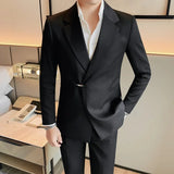 High Quality Fashion All Fashion Casual Solid Color Handsome Smart Casual  Four Seasons  Blazers  Polyester  Single Breasted