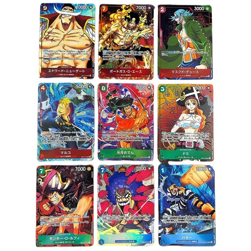 Anime One Piece TCG OPCG Replica Japanese Version Card Game OP02 Luffy Shanks Ace Nami Roronoa Zoro Game Anime Collection Cards