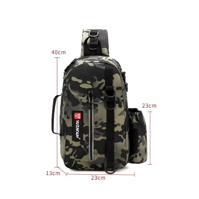 JSFUN Fishing Tackle Storage High-Capacity Scratch-Resistant Bag Waterproof Sling Backpack Multifunctional Fishing Tackle Bag