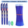 85Pcs/Set Erasable Pen Gel Pens 0.5mm Blue/Black ink Refills Rod Washable Handle School Writing Office Kawaii Stationery Gel Pen