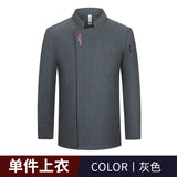 Men Long Sleeve Chef uniform Restaurant chef jacket with apron Cook Coat Chef T-shirt Work Uniform Waiter Hotel Clothes Logo